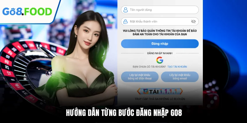 Hướng dẫn từng bước đăng nhập GO8